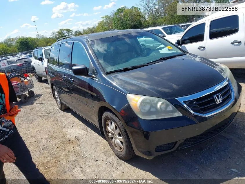 5FNRL38739B022588 2009 Honda Odyssey Ex-L