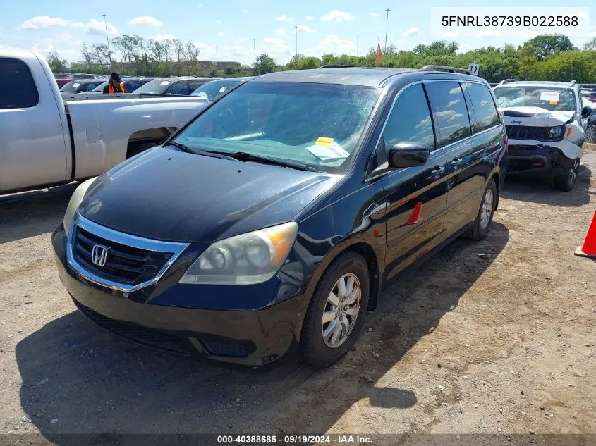 5FNRL38739B022588 2009 Honda Odyssey Ex-L