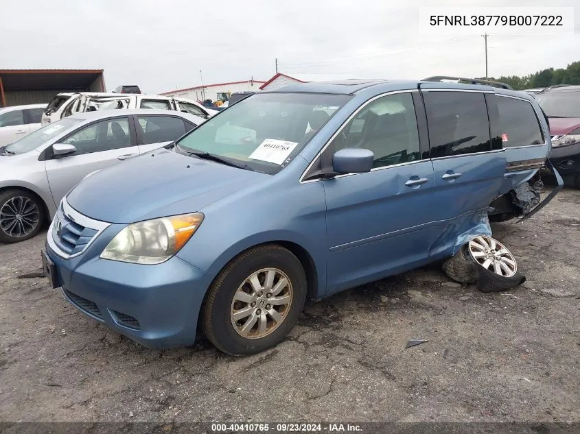 2009 Honda Odyssey Ex-L VIN: 5FNRL38779B007222 Lot: 40410765