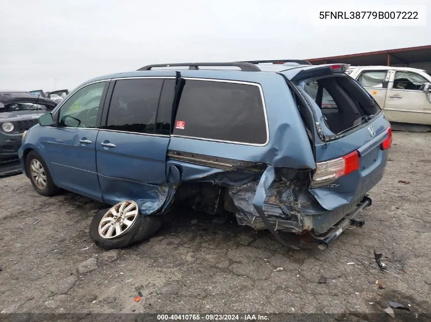 5FNRL38779B007222 2009 Honda Odyssey Ex-L