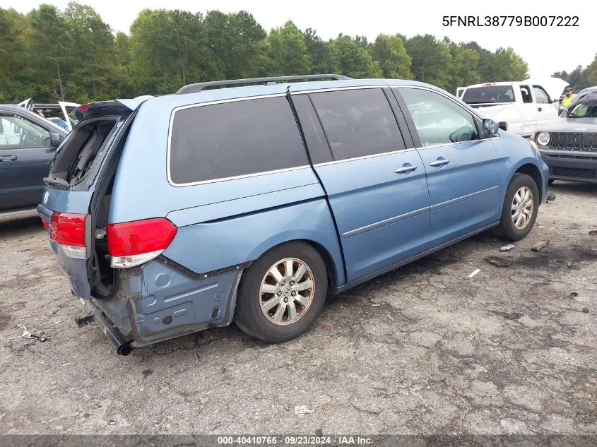 5FNRL38779B007222 2009 Honda Odyssey Ex-L