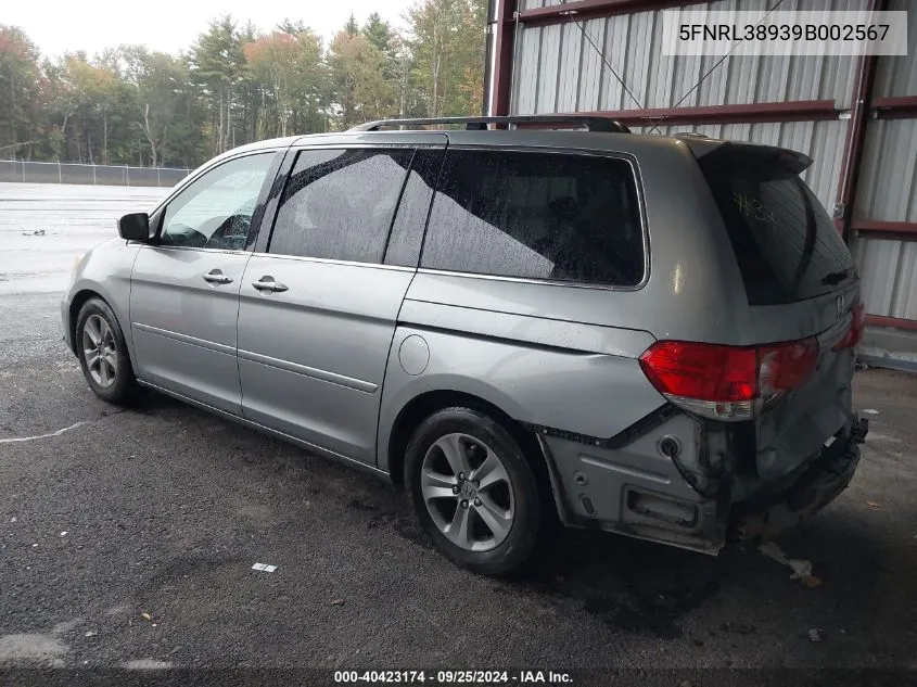 5FNRL38939B002567 2009 Honda Odyssey Touring