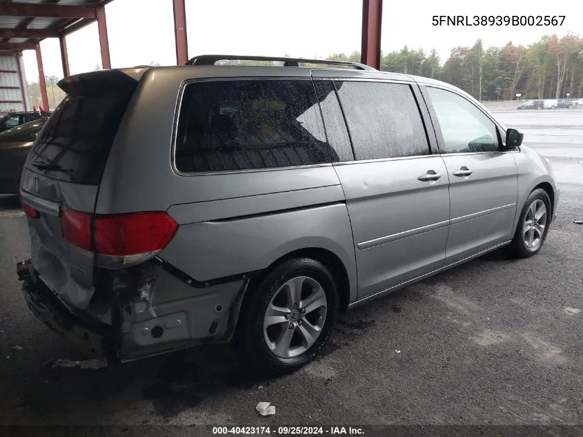 5FNRL38939B002567 2009 Honda Odyssey Touring