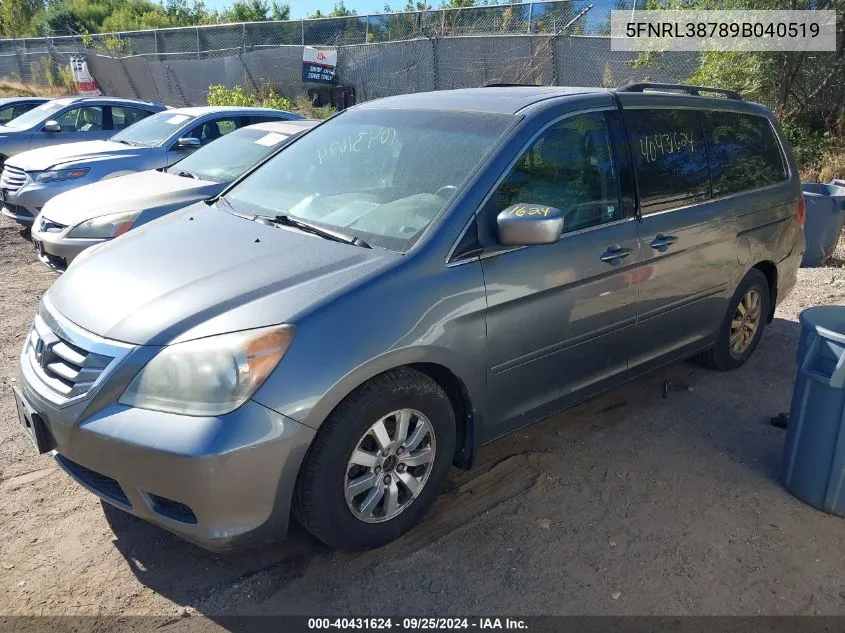 5FNRL38789B040519 2009 Honda Odyssey Ex-L