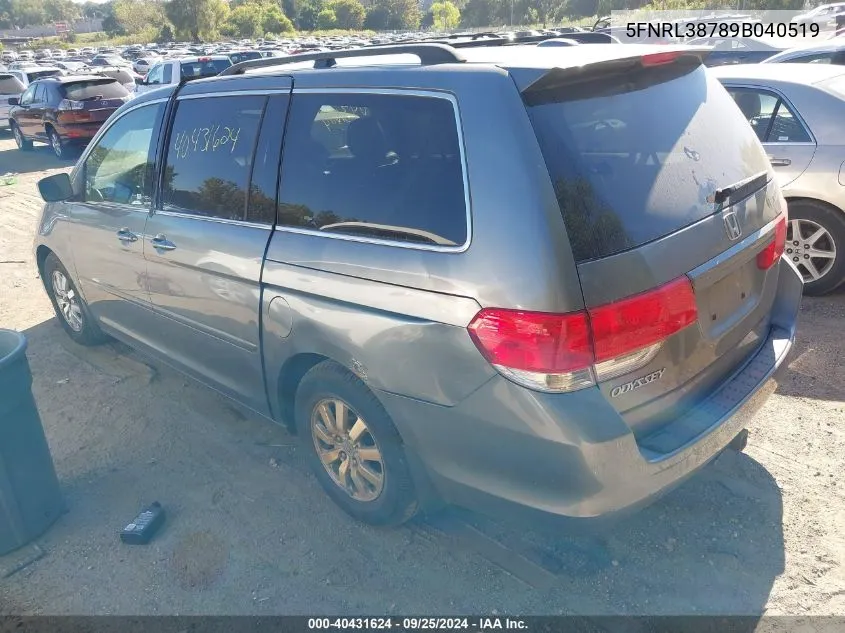 5FNRL38789B040519 2009 Honda Odyssey Ex-L