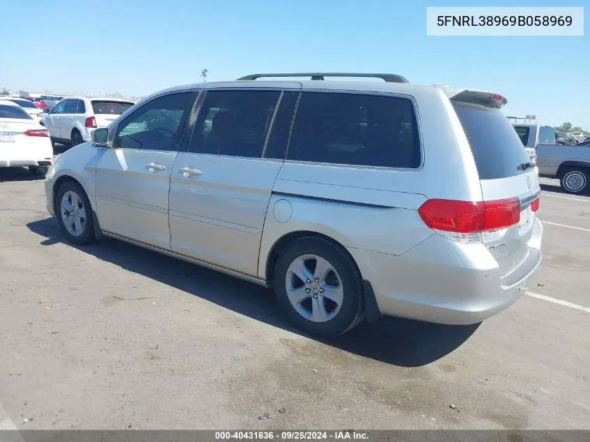 2009 Honda Odyssey Touring VIN: 5FNRL38969B058969 Lot: 40431636