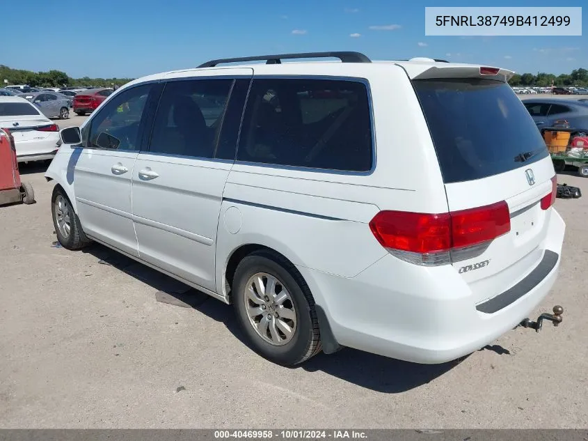 2009 Honda Odyssey Exl VIN: 5FNRL38749B412499 Lot: 40469958