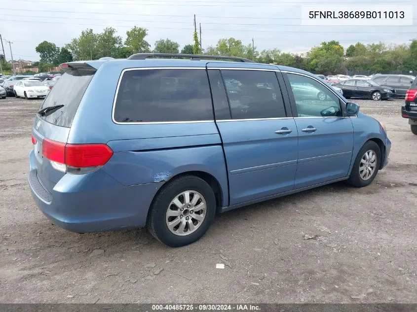 2009 Honda Odyssey Ex-L VIN: 5FNRL38689B011013 Lot: 40485725