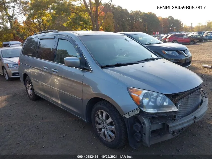 2009 Honda Odyssey Ex VIN: 5FNRL38459B057817 Lot: 40582495