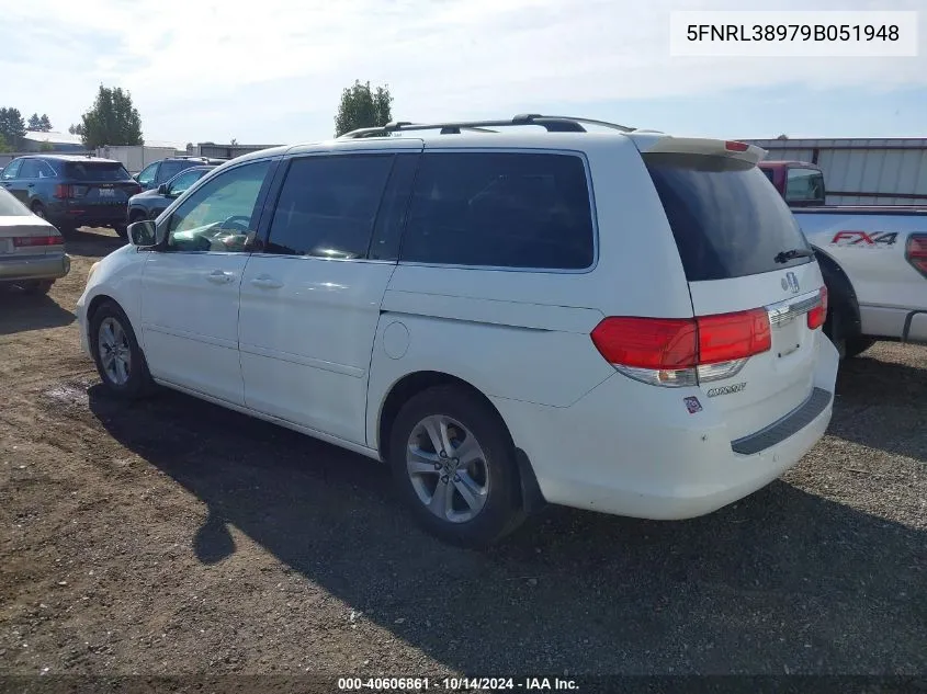 2009 Honda Odyssey Touring VIN: 5FNRL38979B051948 Lot: 40606861