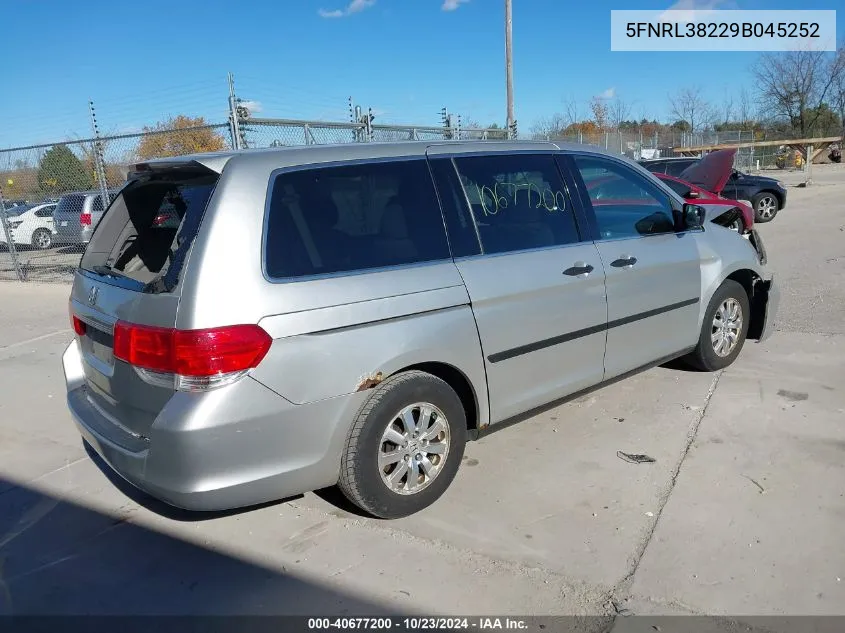 2009 Honda Odyssey Lx VIN: 5FNRL38229B045252 Lot: 40677200