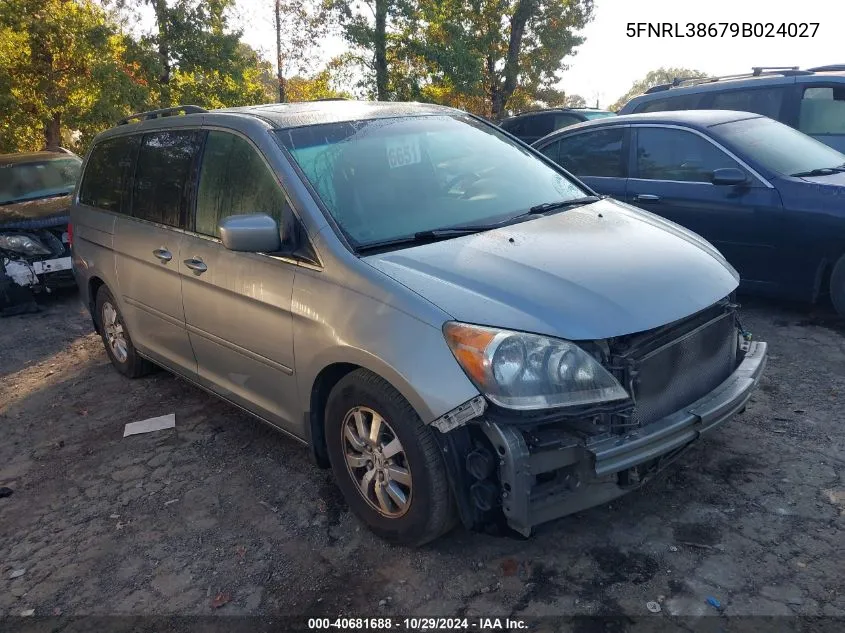 2009 Honda Odyssey Ex-L VIN: 5FNRL38679B024027 Lot: 40681688