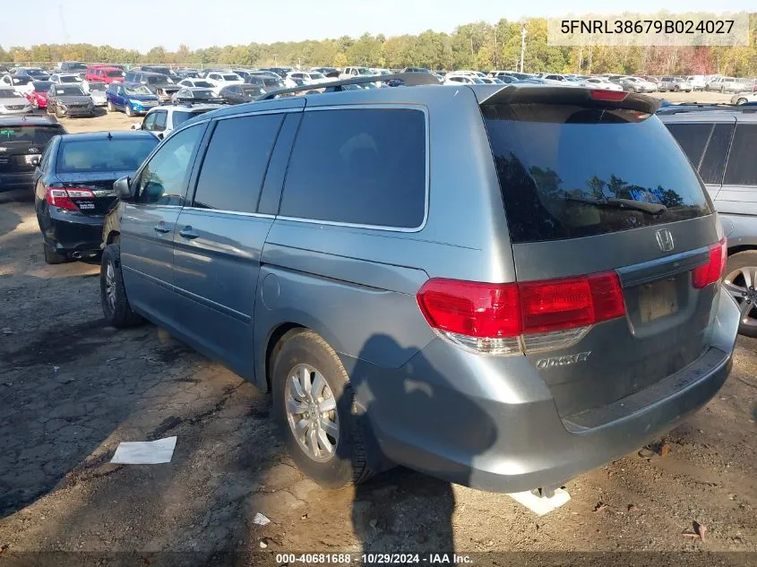 2009 Honda Odyssey Ex-L VIN: 5FNRL38679B024027 Lot: 40681688