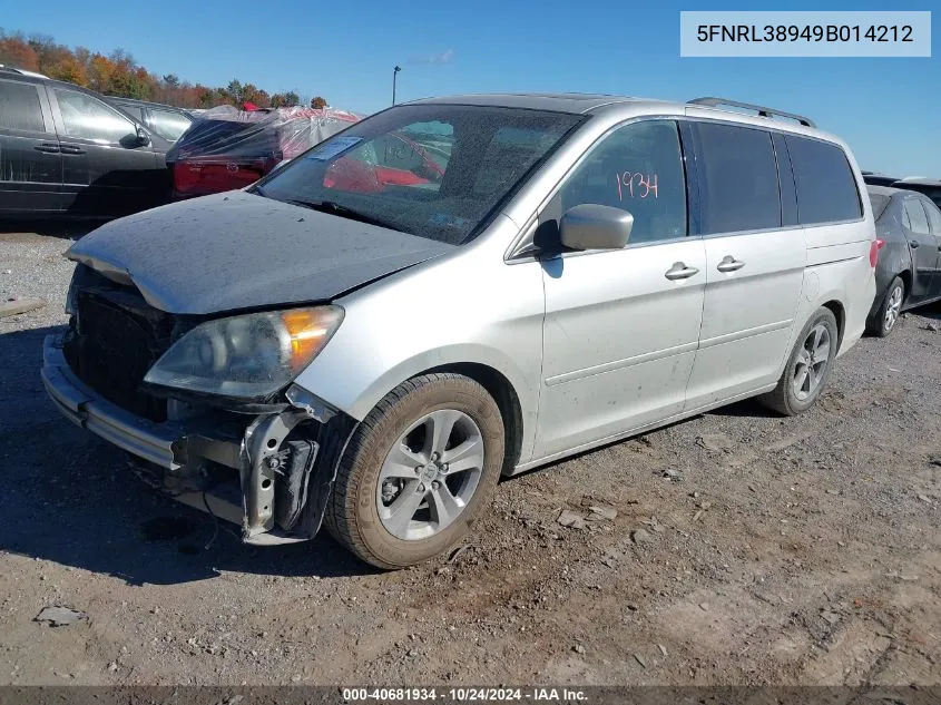 5FNRL38949B014212 2009 Honda Odyssey Touring