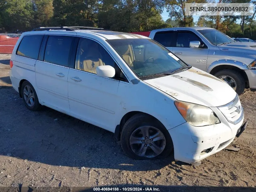 2009 Honda Odyssey Touring VIN: 5FNRL38909B049832 Lot: 40694188