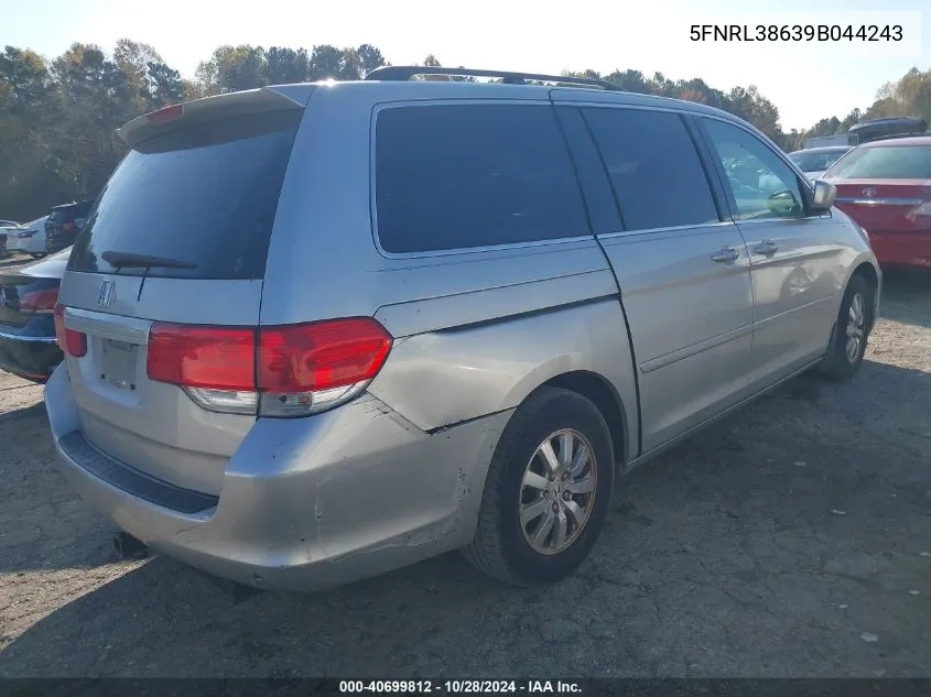 2009 Honda Odyssey Ex-L VIN: 5FNRL38639B044243 Lot: 40699812