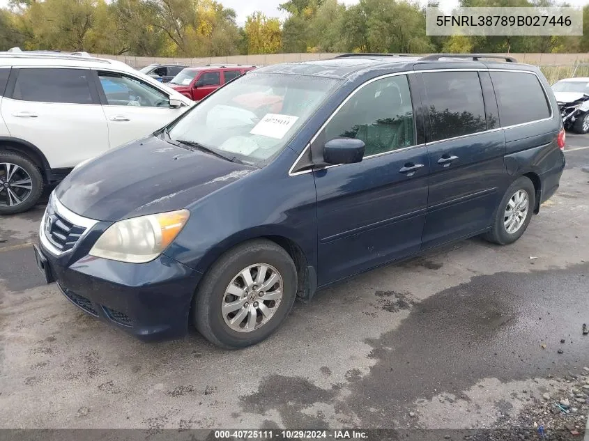 2009 Honda Odyssey Ex-L VIN: 5FNRL38789B027446 Lot: 40725111