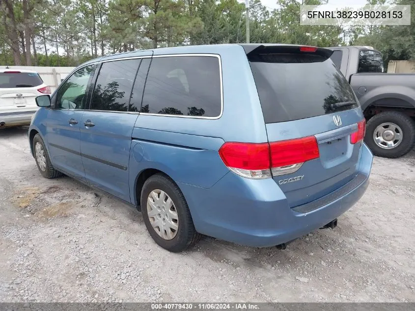 2009 Honda Odyssey Lx VIN: 5FNRL38239B028153 Lot: 40779430