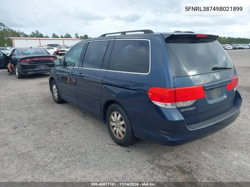 2009 Honda Odyssey Ex-L VIN: 5FNRL38749B021899 Lot: 40877161