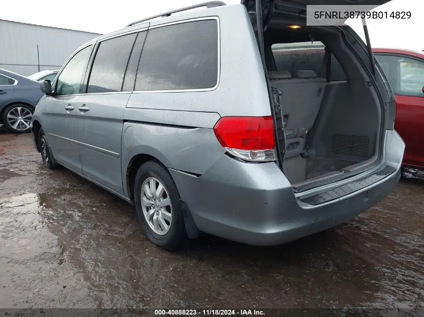 2009 Honda Odyssey Ex-L VIN: 5FNRL38739B014829 Lot: 40888223