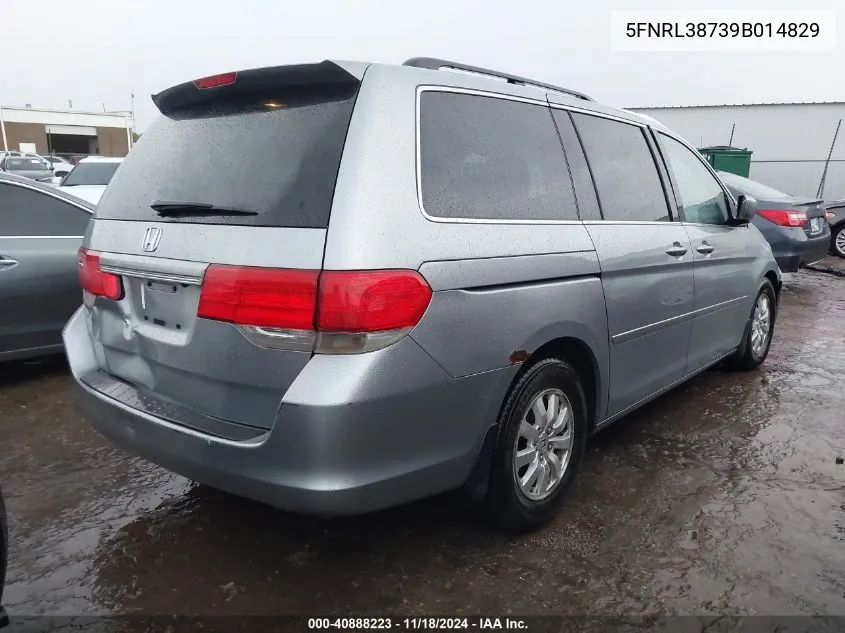 2009 Honda Odyssey Ex-L VIN: 5FNRL38739B014829 Lot: 40888223