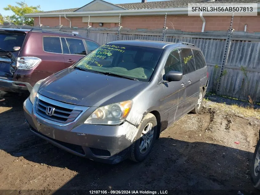 2010 Honda Odyssey VIN: 5FNRL3H56AB507813 Lot: 12107105