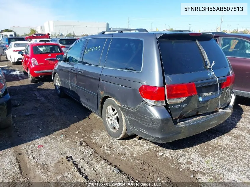 2010 Honda Odyssey VIN: 5FNRL3H56AB507813 Lot: 12107105