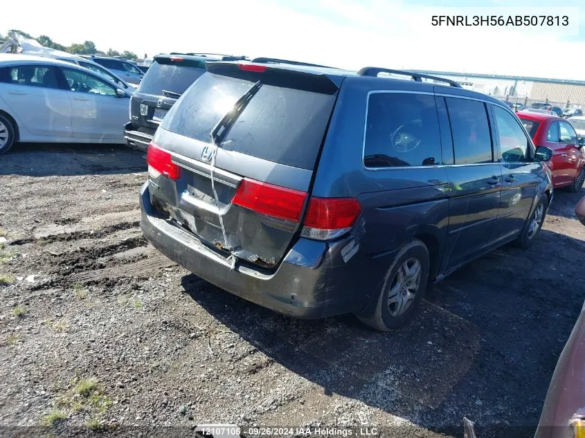 2010 Honda Odyssey VIN: 5FNRL3H56AB507813 Lot: 12107105