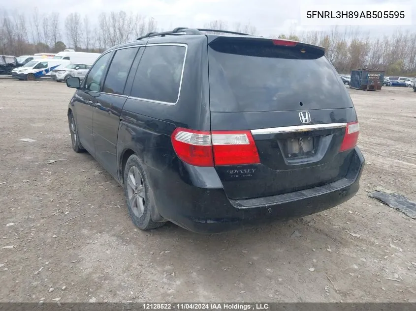 2010 Honda Odyssey VIN: 5FNRL3H89AB505595 Lot: 12128522