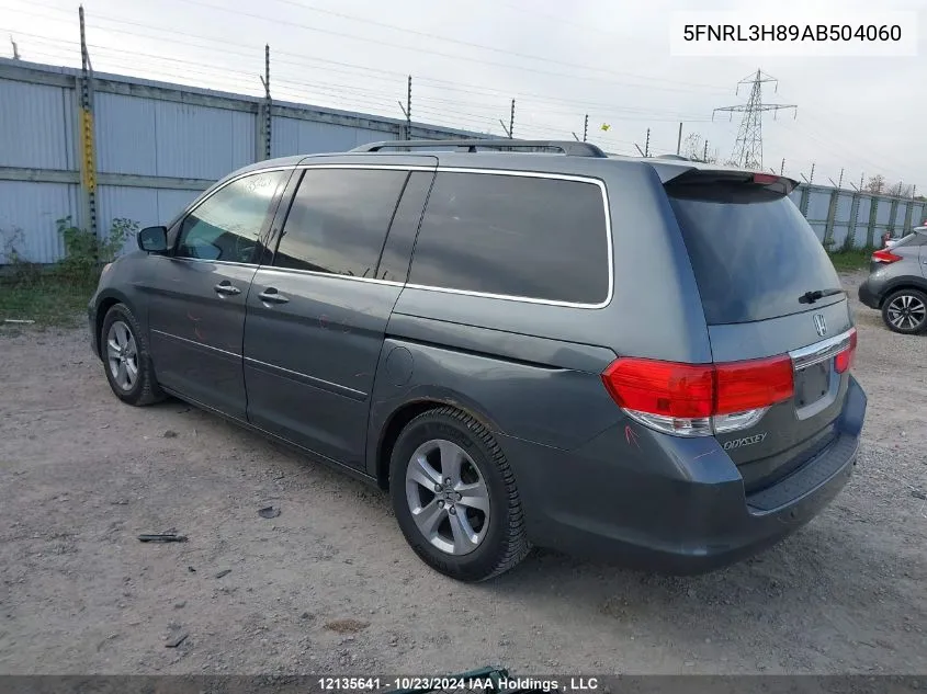 2010 Honda Odyssey VIN: 5FNRL3H89AB504060 Lot: 12135641