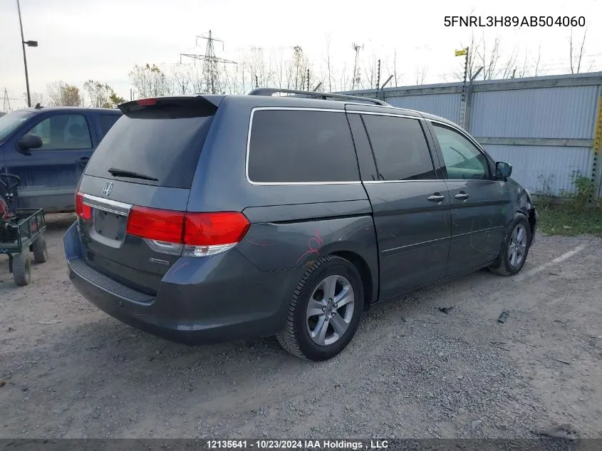 2010 Honda Odyssey VIN: 5FNRL3H89AB504060 Lot: 12135641