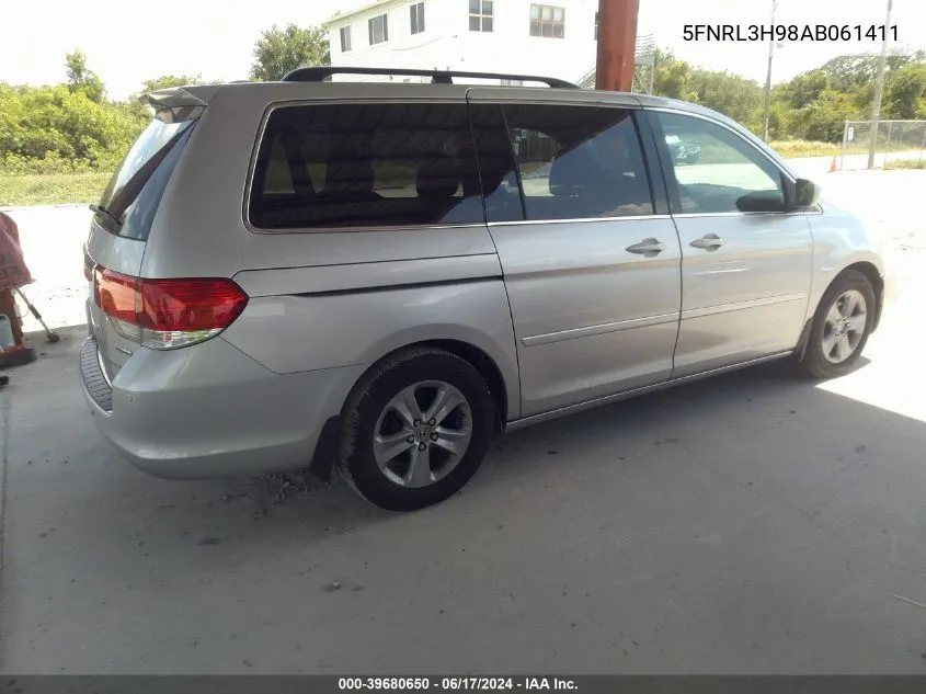 2010 Honda Odyssey Touring VIN: 5FNRL3H98AB061411 Lot: 39680650