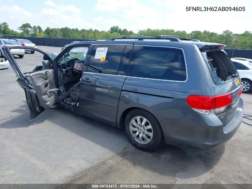 5FNRL3H62AB094605 2010 Honda Odyssey Ex-L