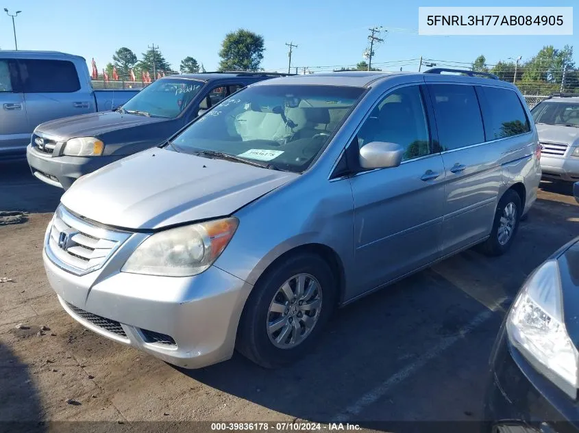 2010 Honda Odyssey Ex-L VIN: 5FNRL3H77AB084905 Lot: 39836178