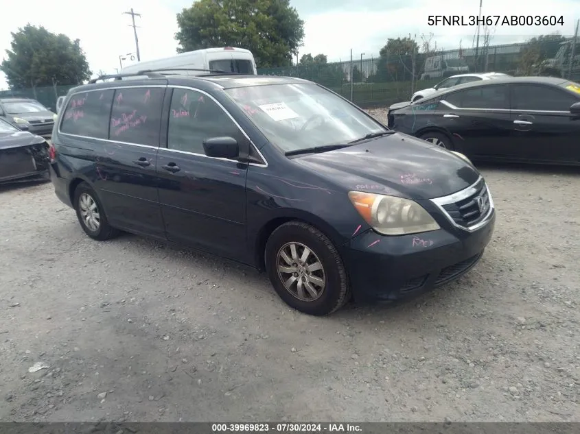 2010 Honda Odyssey Ex-L VIN: 5FNRL3H67AB003604 Lot: 39969823