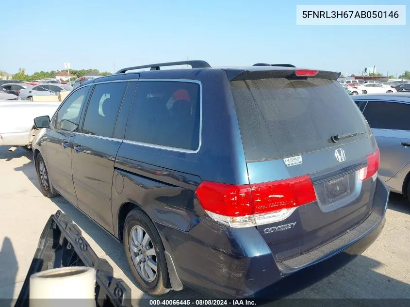 2010 Honda Odyssey Ex-L VIN: 5FNRL3H67AB050146 Lot: 40066445