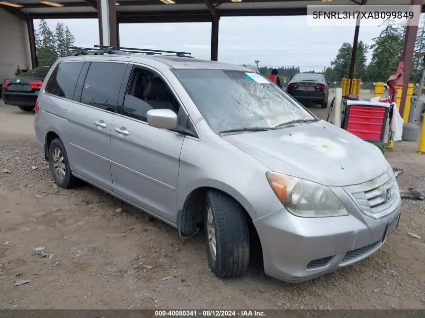 2010 Honda Odyssey Ex-L VIN: 5FNRL3H7XAB099849 Lot: 40080341