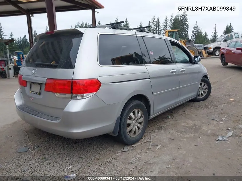 2010 Honda Odyssey Ex-L VIN: 5FNRL3H7XAB099849 Lot: 40080341