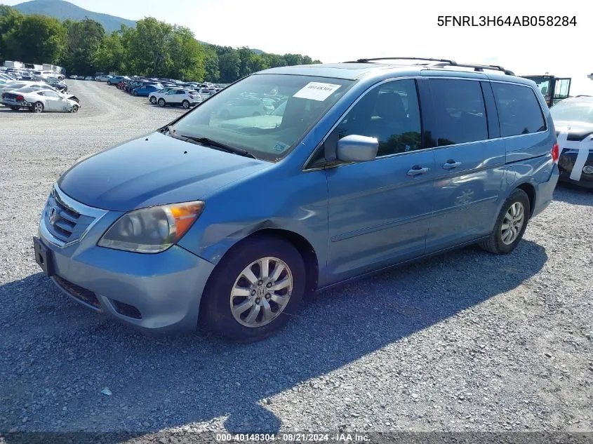 2010 Honda Odyssey Ex-L VIN: 5FNRL3H64AB058284 Lot: 40148304