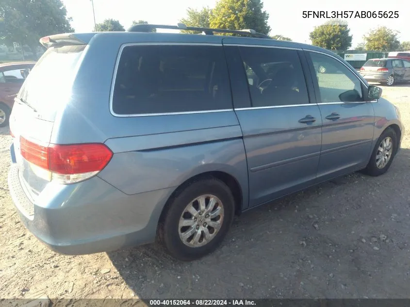 2010 Honda Odyssey Ex VIN: 5FNRL3H57AB065625 Lot: 40152064