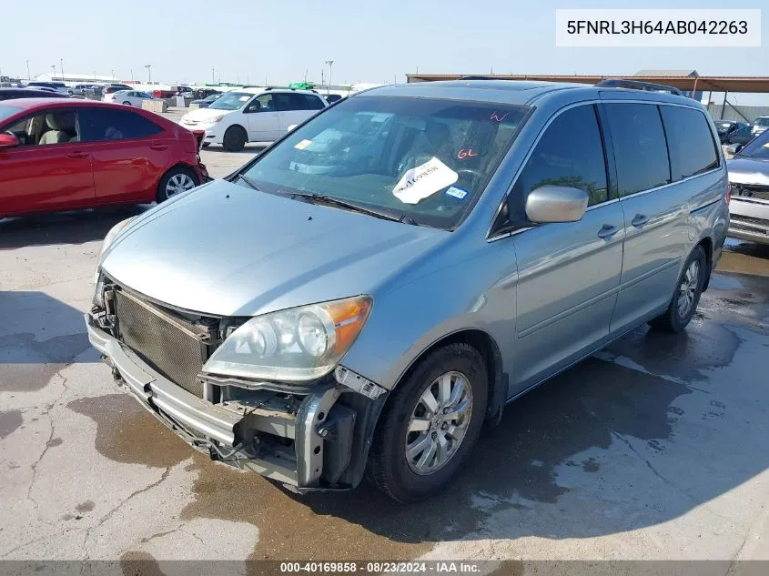 2010 Honda Odyssey Ex-L VIN: 5FNRL3H64AB042263 Lot: 40169858