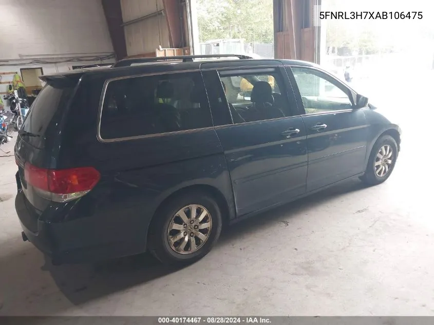 5FNRL3H7XAB106475 2010 Honda Odyssey Ex-L