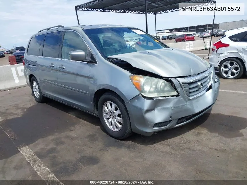 2010 Honda Odyssey Ex-L VIN: 5FNRL3H63AB015572 Lot: 40220724