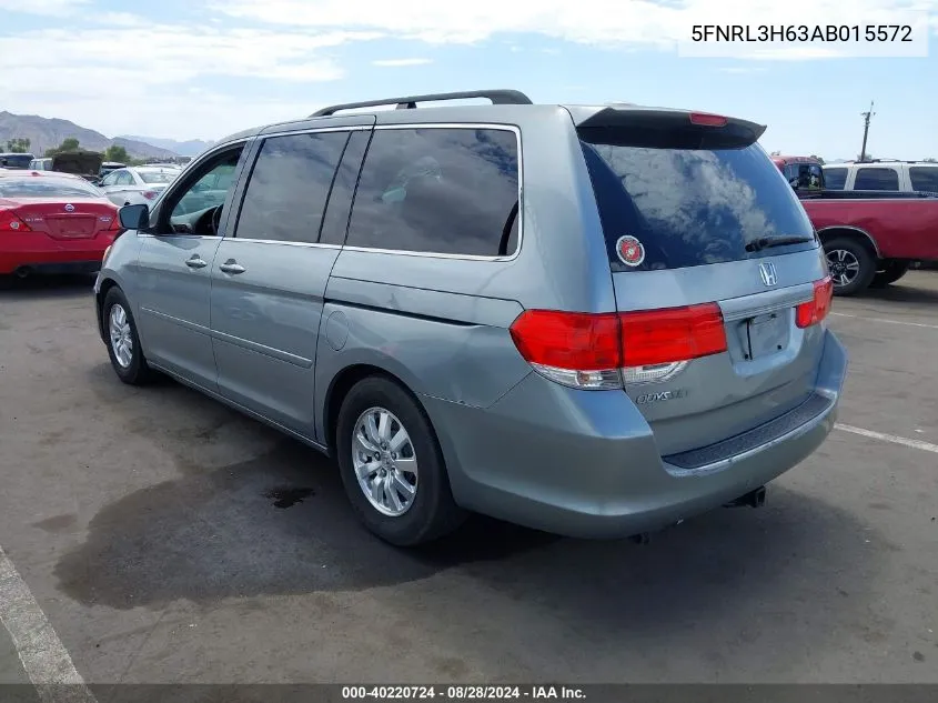 2010 Honda Odyssey Ex-L VIN: 5FNRL3H63AB015572 Lot: 40220724