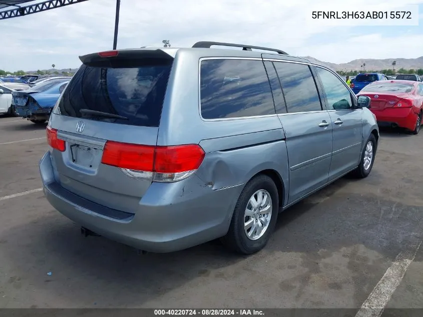 2010 Honda Odyssey Ex-L VIN: 5FNRL3H63AB015572 Lot: 40220724