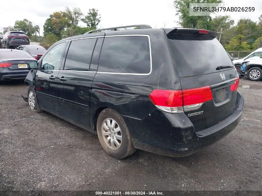 2010 Honda Odyssey Ex-L VIN: 5FNRL3H79AB026259 Lot: 40221051