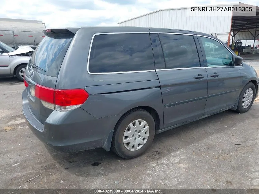 2010 Honda Odyssey Lx VIN: 5FNRL3H27AB013305 Lot: 40239390