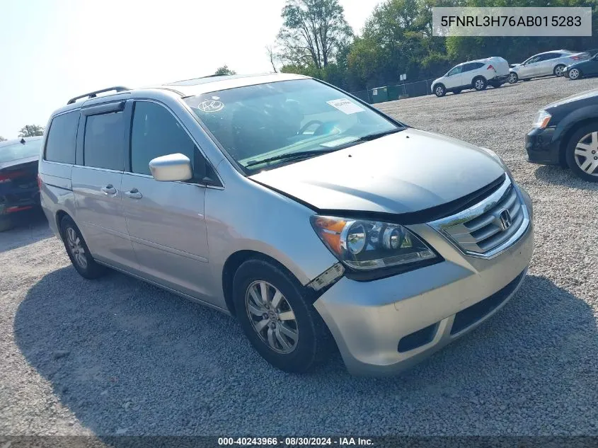 2010 Honda Odyssey Ex-L VIN: 5FNRL3H76AB015283 Lot: 40243966