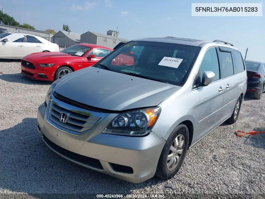 2010 Honda Odyssey Ex-L VIN: 5FNRL3H76AB015283 Lot: 40243966