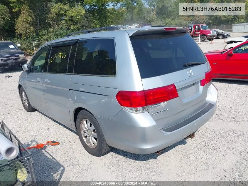 5FNRL3H76AB015283 2010 Honda Odyssey Ex-L